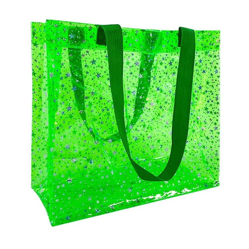 Toteprint Star Embossed Clear Tote Bag - Waterproof Eco-Friendly :>